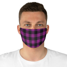 Load image into Gallery viewer, Purple and Black Buffalo Plaid Printed Cloth Fabric Face Mask Country Buffalo Check Farmhouse Pattern
