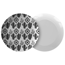 Load image into Gallery viewer, Black and White Cactus Boho Pattern 10&quot; Unbreakable Dinner Plates Dishwasher, Oven, Microwave Safe

