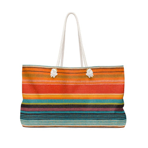 Mexican Serape Style Colorful Pattern Weekender Bag Beach Bag With Rope Handles