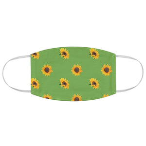 Green With Sunflower Pattern Printed Cloth Fabric Face Mask Farmhouse Country