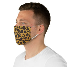 Load image into Gallery viewer, Cheetah Print Fabric Fashion Face Mask Animal Print Safari Jungle Pattern Yellow, Brown and Black

