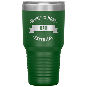 World's Most Essential Dad Powder Coated Tumbler Stainless Steel Insulated With Lid