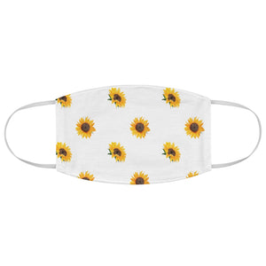 White With Sunflower Pattern Printed Cloth Fabric Face Mask Farmhouse Country