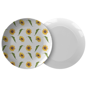 White With Sunflower Pattern Unbreakable Plate