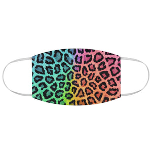 Rainbow Leopard Fabric Face Mask Printed Cloth Animal Print Bright Colors