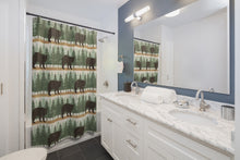 Load image into Gallery viewer, Bears With Pine Trees Shower Curtain
