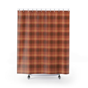 Fall Colors Plaid Pattern Shower Curtain Rustic Fall Home Decor