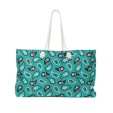Load image into Gallery viewer, Turquoise Paisley Pattern Weekender Bag Beach Back With Rope Handles
