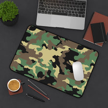 Load image into Gallery viewer, Camouflage Green, Brown and Black Pattern Desk Mat Large Enough For a Laptop or Keyboard and Mouse
