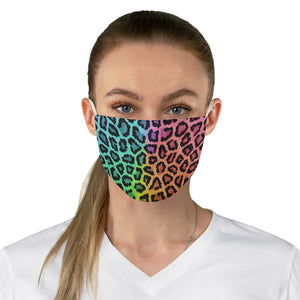 Rainbow Leopard Fabric Face Mask Printed Cloth Animal Print Bright Colors