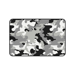 Gray, Black and White Camouflage Desk Mat Camo Pattern Office Mouse Pad