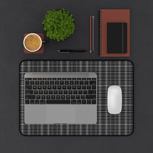 Load image into Gallery viewer, Gray and Black Plaid Desk Mat For Laptop or Keyboard and Mouse
