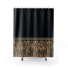 Load image into Gallery viewer, Light Colored Tiger Stripes Pattern Contrast Design Shower Curtain Black and Tan
