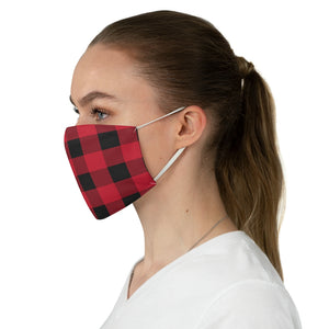 Red and Black Buffalo Plaid Printed Cloth Fabric Face Mask Country Buffalo Check Farmhouse Pattern