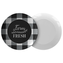Load image into Gallery viewer, Farm Fresh Black and White Buffalo Check Farmhouse Style 10&quot; Unbreakable Dinner Plates Oven, Dishwasher and Microwave Safe
