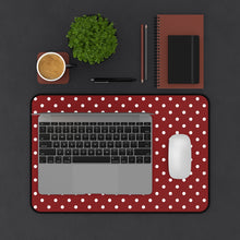 Load image into Gallery viewer, Red and White Polkadot Desk Mat Keyboard Pad
