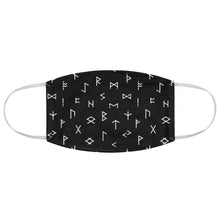 Load image into Gallery viewer, Black With White Runes Fabric Face Mask Printed Cloth
