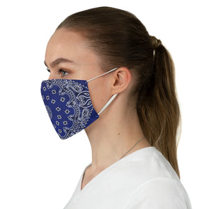 Blue and White Bandana Pattern Print Cloth Fabric Face Mask