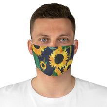 Load image into Gallery viewer, Blue With Sunflower Pattern Printed Cloth Fabric Face Mask Farmhouse Country
