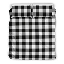 Load image into Gallery viewer, Black White Buffalo Plaid Duvet Cover and Pillow Cases Bedding Set
