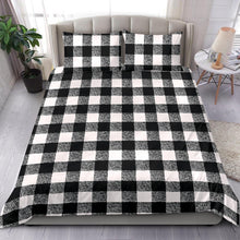 Load image into Gallery viewer, Buffalo Check Duvet Cover Set Black and White Pattern
