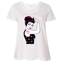 Load image into Gallery viewer, Bling Boss Riveter Curvy Plus Size V-Neck
