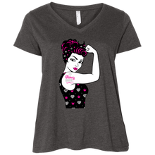 Load image into Gallery viewer, Bling Boss Riveter Curvy Plus Size V-Neck
