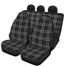 Load image into Gallery viewer, Gray, Black and White Plaid Tartan Car Seat Covers Set Front and Back matching 3 Piece Set Car Seat Cover Set
