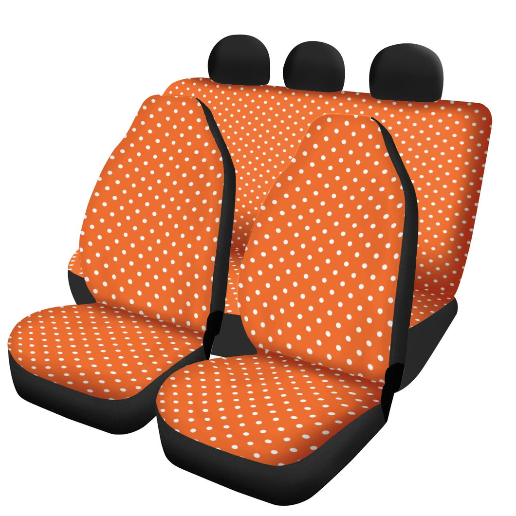 Orange and White Polkadot Car Seat Covers Set Car Seat Cover Set