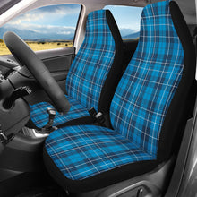 Load image into Gallery viewer, Blue Plaid Car Seat Covers Set Front/Back Car Seat Cover Set
