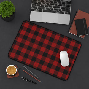Red and Black Buffalo Plaid Desk Mat