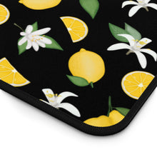 Load image into Gallery viewer, Black With Lemon Pattern Desk Mat
