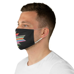 Serape Aztec Element With Colorful Stripes Pattern Printed Fabric Face Mask Southwestern Ethnic