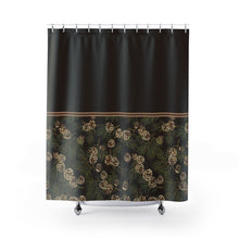 Load image into Gallery viewer, Pine Cone Pattern on Contrast Shower Curtain

