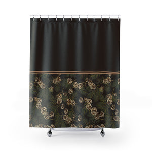 Pine Cone Pattern on Contrast Shower Curtain