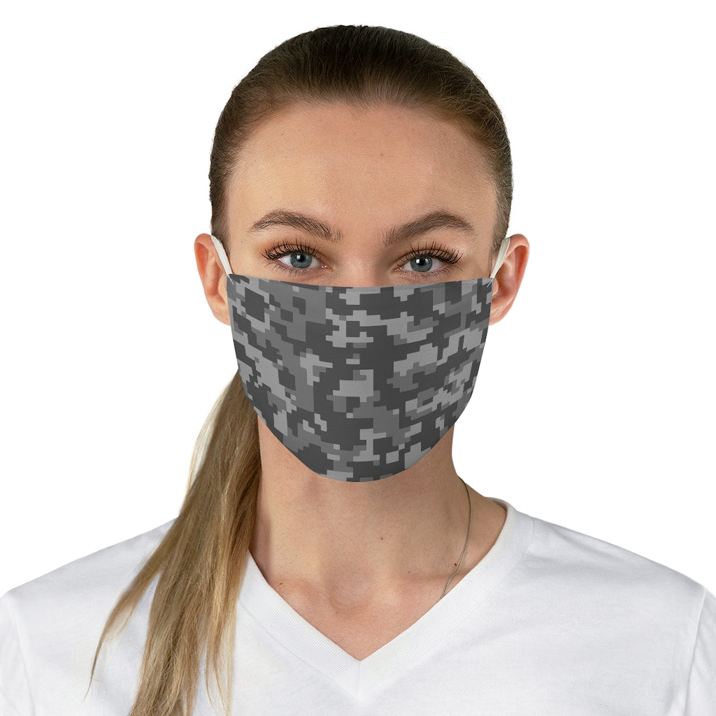 Digital Camo Printed Cloth Fabric Face Mask Brown, Gray Camouflage Army Military