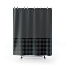 Load image into Gallery viewer, Gray and Black Buffalo Plaid Contrast Color Block Pattern Shower Curtain Rustic Home Decor
