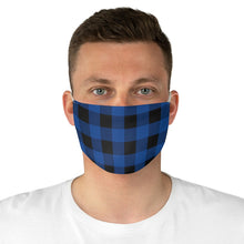 Load image into Gallery viewer, Dark Blue and Black Buffalo Plaid Printed Cloth Fabric Face Mask Country Buffalo Check Farmhouse Pattern
