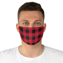 Load image into Gallery viewer, Red and Black Buffalo Plaid Printed Cloth Fabric Face Mask Country Buffalo Check Farmhouse Pattern
