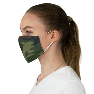 Green, Brown and Black Camo Printed Cloth Fabric Face Mask Colorful Camouflage Army Military