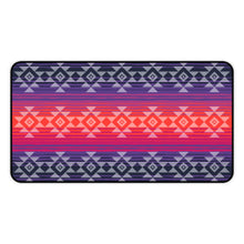 Load image into Gallery viewer, Serape Style Pink and Purple Desk Mat With Tribal Design Overlay Large
