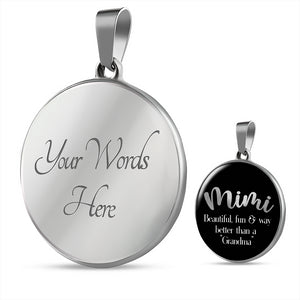 Mimi Pendant Jewelry Necklace With Chain and Gift Box In Black