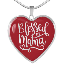 Load image into Gallery viewer, Blessed Mama Heart Shaped Pendant 18K Gold or Stainless Steel Necklace and Gift Box
