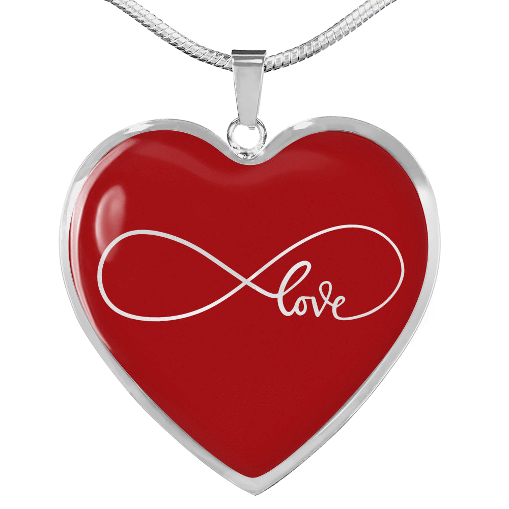 Infinity Love Heart Shaped Pendant Necklace