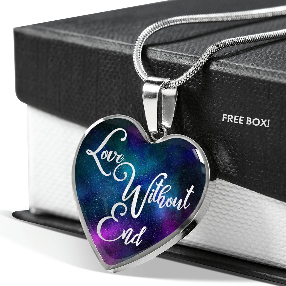 Love Without End Colorful Galaxy Heart Shaped Pendant