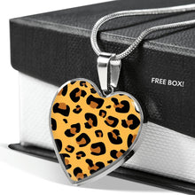 Load image into Gallery viewer, Leopard Print Pendant Necklace Heart Shaped
