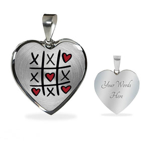 XOXO Heart Shaped Pendant Necklace With Chain and Gift Box