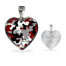 Load image into Gallery viewer, Red, Black, Gray and White Heart Shaped Stainless Steel Pendant Necklace
