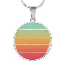 Load image into Gallery viewer, Retro Sunset Jewelry Circle Pendant Necklace With Chain Gift Set
