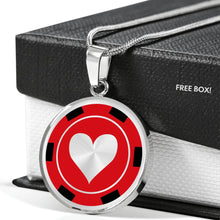 Load image into Gallery viewer, Poker Chip Heart Pendant Necklace Casino Card Game Gambling
